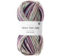 Rico Design Socks Neon Fair Isle 4-fädig Berries