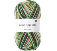 Rico Design Socks Neon Fair Isle 4-fädig Forest