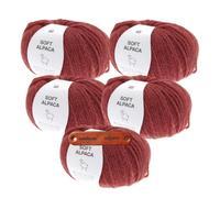Rico Design SOFT ALPACA ROT Premium Wolle 5 x 50g Luxuriöses Alpakawolle Strickgarn für Pullover Schals Mützen Cardigans und Winterprojekte mit mySearose Label