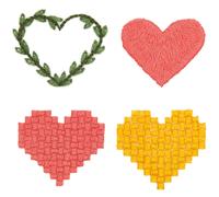 Rico Design Stick and Stitch Stickpackung Pixel Art Herzen vorgezeichnet