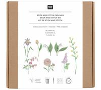 Stick & Stitch Packung Blumen XL // 8 Stk. 8 Designs // Wasserlösliche Stickvorlage Stickgarn Sticknadel und Anleitung / Bei Hugendubel