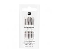 Rico Design Sticknadeln ohne Spitze, Stumpf, Kohlenstoffstahl, 6er Pack, Nähen, Quilten, Stickerei, Perlenstickerei, Kreuzstich, Lederverarbeitung