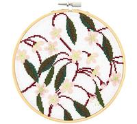 Rico Design Stickpackung gezählter Kreuzstich Kirschblüten - Bild im Stickrahmen