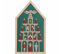 Rico Design Stickpackung Weihnachtpyramide vorgezeichnet Dekorahmen Haus 12,5x22,5cm