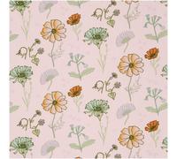 Rico Design Stoffabschnitt Baumwoll-Popelin Blumen Rosa