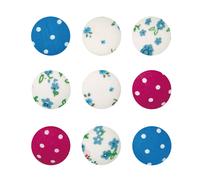 Rico Design Stoffknöpfe Floral-Gepunktet
