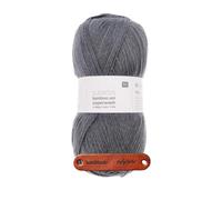 Rico Design SUPERBA BAMBOO UNI SUPERWASH 4-FÄDIG 05 MITTELGRAU Premium Wolle 100g Sockengarn für atmungsaktive Strickprojekte Freizeit Geschenkidee mit mySearose Label
