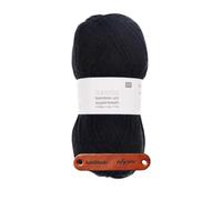 Rico Design SUPERBA BAMBOO UNI SUPERWASH 4-FÄDIG 06 SCHWARZ Premium Wolle 100g Sockengarn für atmungsaktive Strickprojekte Freizeit Geschenkidee mit mySearose Label