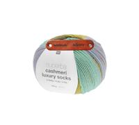Rico Design SUPERBA CASHMERI LUXURY SOCKS 4-FÄDIG 20 ETHNO Premium Wolle 100g Luxuriöses Kaschmir Sockengarn für besonders weiche Strickprojekte Freizeit Geschenkidee mit mySearose Label