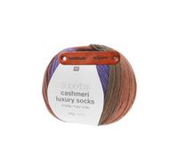 Rico Design SUPERBA CASHMERI LUXURY SOCKS 4-FÄDIG 22 JOY Premium Wolle 100g Luxuriöses Kaschmir Sockengarn für besonders weiche Strickprojekte Freizeit Geschenkidee mit mySearose Label