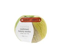 Rico Design SUPERBA CASHMERI LUXURY SOCKS 4-FÄDIG 39 FRESH LIMES Premium Wolle 100g Luxuriöses Kaschmir Sockengarn für besonders weiche Strickprojekte Freizeit Geschenkidee mit mySearose Label