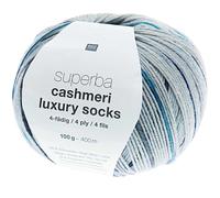 Rico Design Superba Cashmeri Luxury Socks 4fädig Denim