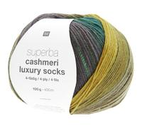 Rico Design Superba Cashmeri Luxury Socks 4fädig Forest Greens