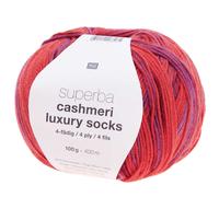 Rico Design Superba Cashmeri Luxury Socks 4fädig Rot