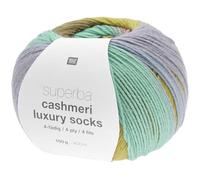 Rico Design Superba Cashmeri Luxury Socks | Sockenwolle mit Kaschmir | Strumpfwolle 4-fädig | Sockengarn mit Farbverlauf (20 | ethno)