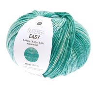 Rico Design 150g Superba Easy - Farbe: 007 - aqua - Das 8-fädige Sockengarn Superba Easy zeichnet sich durch eine Streifenoptik aus.