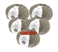 Rico Design Superba Easy 8-fädig 01 pebbles Premium Wolle 5 x 150g Warme Sockenwolle für schnelle Strickprojekte Winter Freizeit Geschenkidee mit mySearose Label