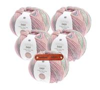 Rico Design Superba Easy 8-fädig 03 spring Premium Wolle 5 x 150g Warme Sockenwolle für schnelle Strickprojekte Winter Freizeit Geschenkidee mit mySearose Label