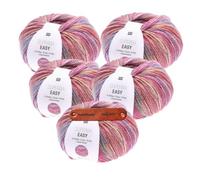Rico Design Superba Easy 8-fädig 04 summer Premium Wolle 5 x 150g Warme Sockenwolle für schnelle Strickprojekte Winter Freizeit Geschenkidee mit mySearose Label