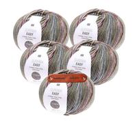 Rico Design Superba Easy 8-fädig 05 autumn Premium Wolle 5 x 150g Warme Sockenwolle für schnelle Strickprojekte Winter Freizeit Geschenkidee mit mySearose Label