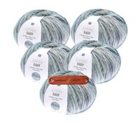Rico Design Superba Easy 8-fädig 08 winter Premium Wolle 5 x 150g Warme Sockenwolle für schnelle Strickprojekte Winter Freizeit Geschenkidee mit mySearose Label