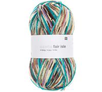 Rico Design Superba Fair Isle 4-fädig Türkis-Braun