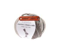 Rico Design SUPERBA MERINO + LINEN + SILK 4-FÄDIG 06 HIPSTER Premium Wolle 100g Luxuriöse Sockenwolle aus Merinowolle Seide und Leinen für leichte Sommer Strickprojekte mit mySearose Label