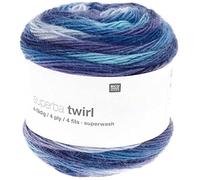 Rico Design Superba Twirl | Sockenwolle 4fädig mit Farbverlauf | Sockengarn zum Stricken für zwei unterschiedliche Socken | 100g (04)