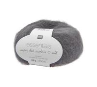 Rico Design / theofeel Essentials Super Kid Mohair loves Silk, Fb. 55 grau, Lacegarn aus Super Kid Mohair & Seide zum Stricken und Häkeln, Lacewolle Nadelstärke 4,5 mm