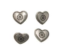 Rico Design Trachtenknöpfe Herz metall 1,5cm 4 Stück