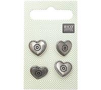 Trachtenknöpfe Herz metall 1,5cm 4 Stück