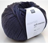 Rico essentials soft merino aran Fb. 039 nachtblau, Merinowolle zum Stricken & Häkeln