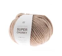 Rico essentials Super Chunky Wolle 50g ~ 80m, Farbe 002 beige, dicke Wolle Stricken Häkeln Nadelstärke 7 mm