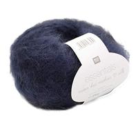 Rico Essentials Super Kid Mohair loves Silk, Fb. 024 - Midnight Blue, Lacegarn aus Super Kid Mohair & Seide zum Stricken und Häkeln, Lacewolle Nadelstärke 4,5 mm