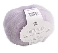 Rico Essentials Super Kid Mohair loves Silk, Fb. 035 pastell veilchen, Lacegarn aus Super Kid Mohair & Seide zum Stricken und Häkeln, Lacewolle Nadelstärke 4,5 mm