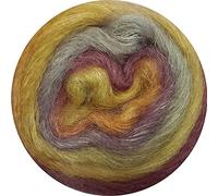 Rico Essentials Super Kid Mohair loves Silk Print, Fb. 3 Erde, Regenbogen Lacegarn aus Super Kid Mohair & Seide zum Stricken und Häkeln, Lacewolle Nadelstärke 4,5 mm