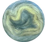 Rico Essentials Super Kid Mohair loves Silk Print, Fb. 6 Wasser, Regenbogen Lacegarn aus Super Kid Mohair & Seide zum Stricken und Häkeln, Lacewolle Nadelstärke 4,5 mm