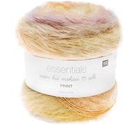 Rico Essentials Super Kid Mohair Loves Silk Print, Lacegarn Mohair Seide Farbverlauf zum Stricken und Häkeln, Lacewolle Nadelstärke 4,5 mm, 50g ca. 375m (007 sphaere, Grundpreis: 36,98€/100g)