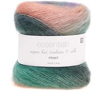 Rico Essentials Super Kid Mohair Loves Silk Print Farbe 12, Lacegarn Mohair Seide Farbverlauf zum Stricken und Häkeln, Lacewolle Nadelstärke 4,5 mm, 50g ca. 400m