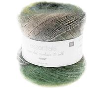 Rico Essentials Super Kid Mohair Loves Silk Print, Lacegarn Mohair Seide Farbverlauf zum Stricken und Häkeln, Lacewolle Nadelstärke 4,5 mm, 50g ca. 400m (010 Wald, Grundpreis: 36,98€/100g)