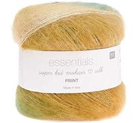 Rico Essentials Super Kid Mohair Loves Silk Print Farbe 14, Lacegarn Mohair Seide Farbverlauf zum Stricken und Häkeln, Lacewolle Nadelstärke 4,5 mm, 50g ca. 400m
