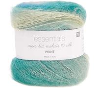 Rico Essentials Super Kid Mohair Loves Silk Print Farbe 11, Lacegarn Mohair Seide Farbverlauf zum Stricken und Häkeln, Lacewolle Nadelstärke 4,5 mm, 50g ca. 400m