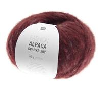 Rico Fashion Alpaca Sparks Joy Alpakawolle | Strickwolle Häkelwolle mit Alpaka Wolle Baumwolle | Strickgarn 50g 120m (03 bordeaux)
