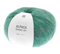 Rico Fashion Alpaca Sparks Joy Alpakawolle | Strickwolle Häkelwolle mit Alpaka Wolle Baumwolle | Strickgarn 50g 120m (05 smaragd)