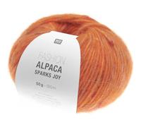 Rico Fashion Alpaca Sparks Joy Alpakawolle | Strickwolle Häkelwolle mit Alpaka Wolle Baumwolle | Strickgarn 50g 120m (02 orange)