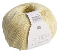 Rico Fashion Silk blend dk, edles Garn aus Seide und Baumwolle zum Stricken und Häkeln, Strickgarn, Häkelwolle vanille gelb, Nadelstärke 5 mm, 45% Seide 45% Cotton 10% Polyamid (13)