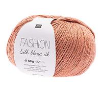Rico Fashion Silk blend dk, edles Garn aus Seide und Baumwolle zum Stricken und Häkeln, Strickgarn, Häkelwolle, altrosa, Nadelstärke 5 mm, 45% Seide 45% Cotton 10% Polyamid (20)