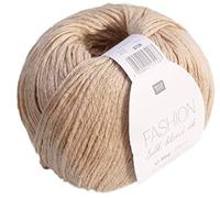 Rico Fashion Silk blend dk Fb. 015 beige, edles Garn aus Seide & Baumwolle zum Stricken & Häkeln, Wolle mit Seide zum Stricken