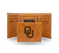 Rico Industries Fanshop Oklahoma University Geldbörse mit Lasergravur, dreifach gefaltet, Braun, 3.25 x 4-