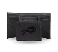 Rico Industries Lasergravierte Unisex Trifold Geldbörse, leicht, Buffalo Bills Black